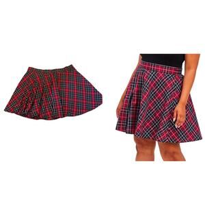 Sexy Torrid 00 (size 10) Red Plaid Schoolgirl Mini Punk Gothic‎ Skater Skirt New